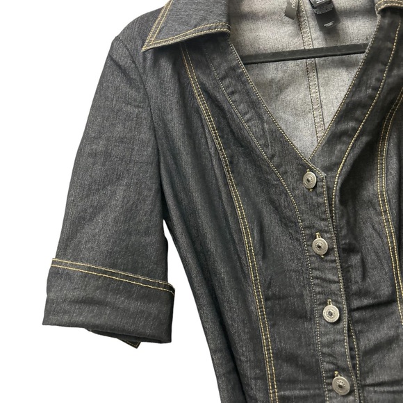 Y2K Bisou Bisou Michele Bohbot Denim Wide Leg Jumpsuit. - Picture 13 of 13